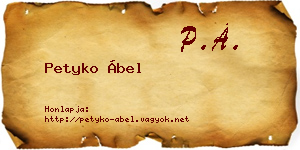 Petyko Ábel névjegykártya